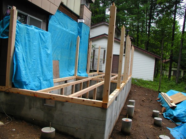 増築部分の躯体建て方。